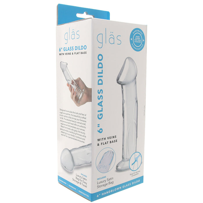 gläs 6 Inch Veiny Glass Dildo