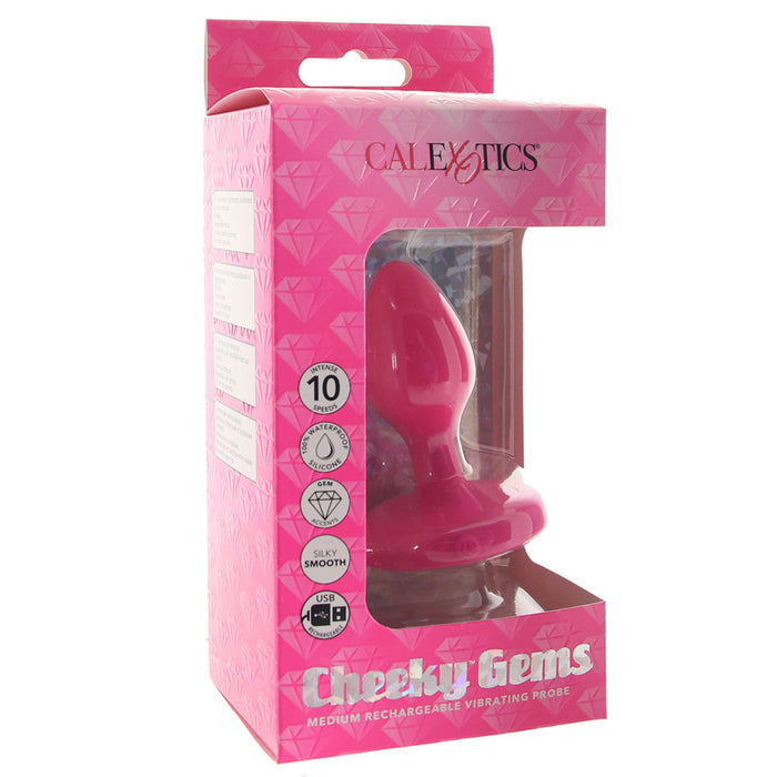 Cheeky Gems Medium Vibrating Probe in Pink