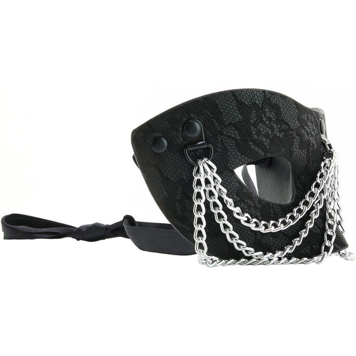 Sincerely Chained Lace Mask in Black