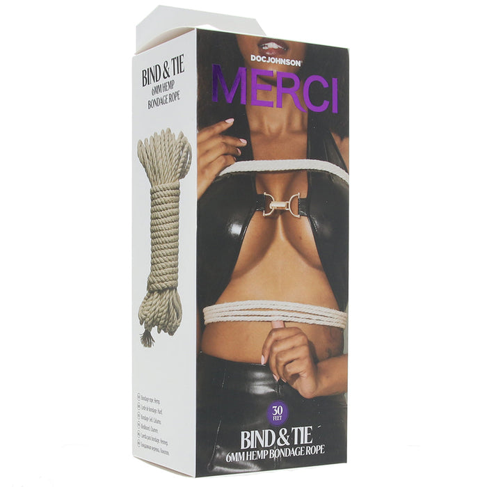 Merci Bind & Tie Hemp 30ft Bondage Rope in Natural