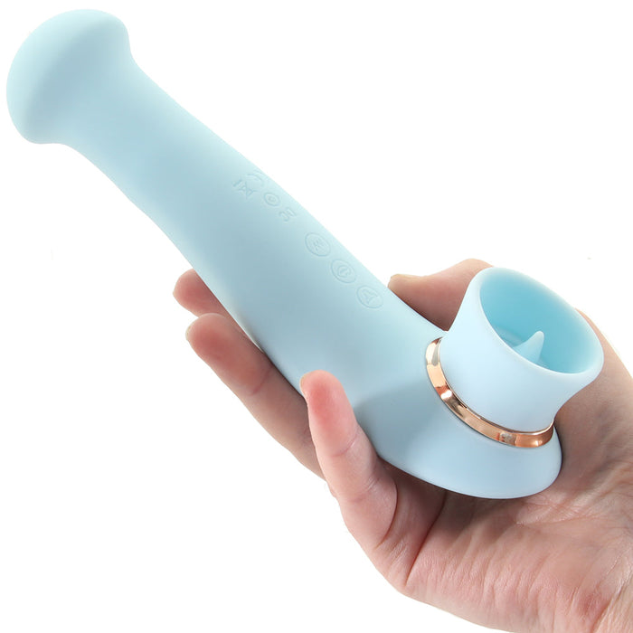 Destiny Sucking, Flickering and Vibrating Massager in Blue