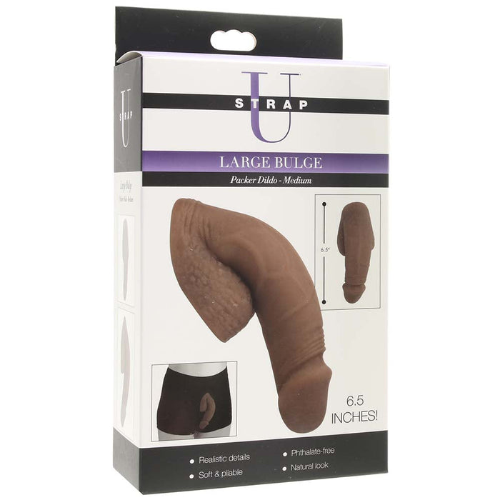 Strap U Large Bulge 6.5 Inch Packer Dildo in Brown