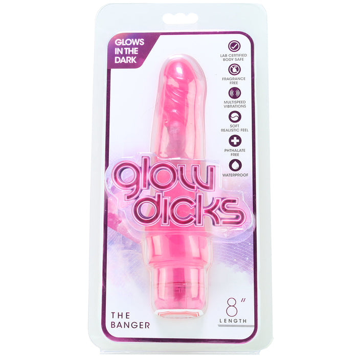 Glow Dicks 8 Inch The Banger Vibe in Pink