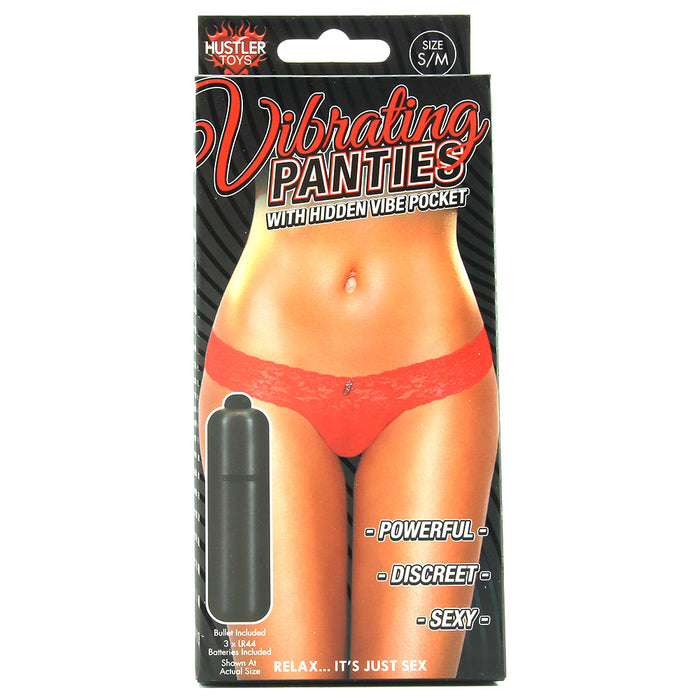 Vibrating Panties with Hidden Vibe Pocket Red /M