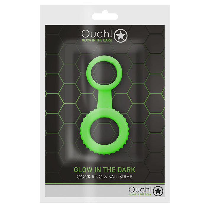 Ouch! Glow In The Dark Double Cock Ring