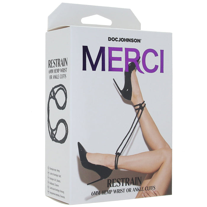 Merci Restrain Hemp Wrist/Ankle Cuffs in Black