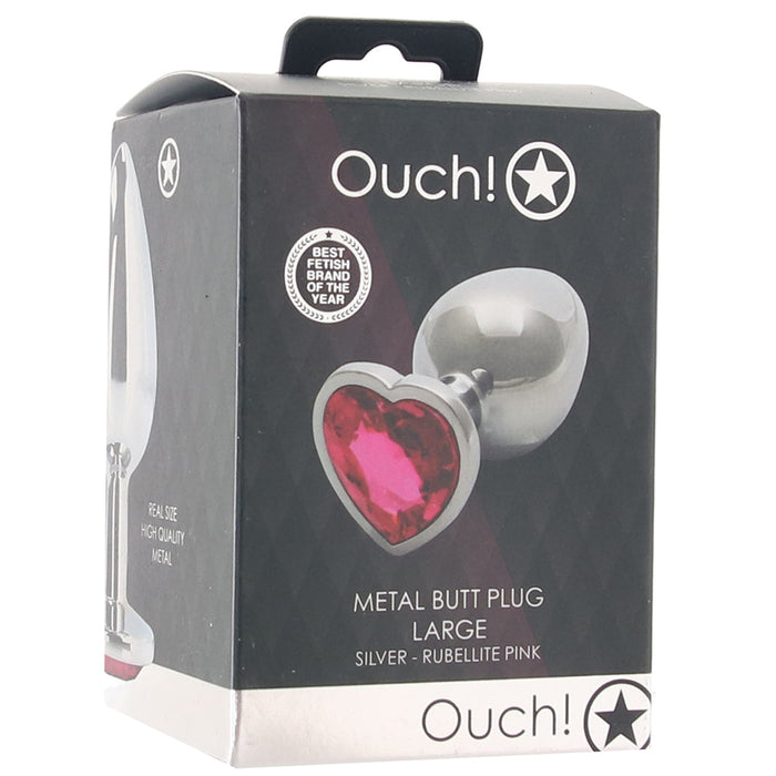 Ouch! Pink Heart Gem Plug in Large