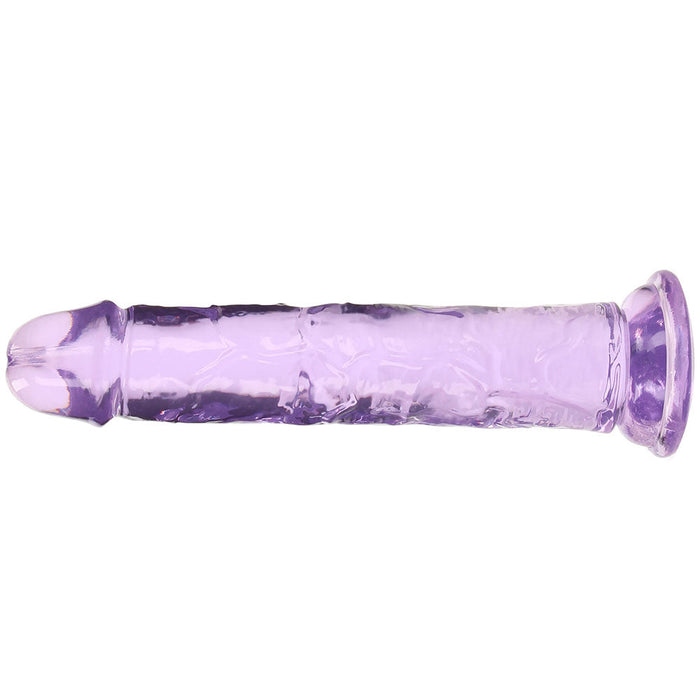 RealRock Crystal Clear Jelly 7 Inch Dildo in Purple