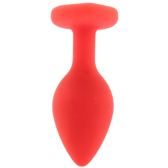 Regular Diamond Heart Butt Plug in Red