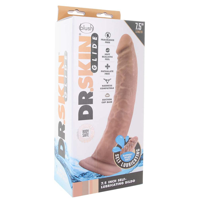 Dr. Skin 7.5 Inch Self Lubricating Dildo in Mocha