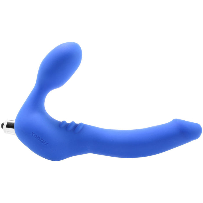 Strapless Slim Silicone Double Dildo in Blue