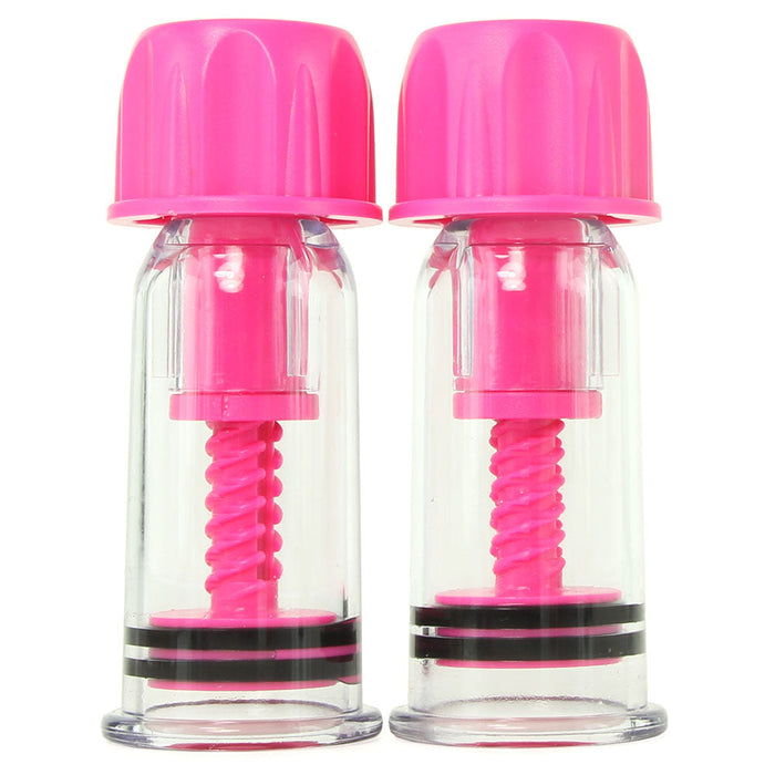 nipple play Vacuum Twist Suckers in Pink