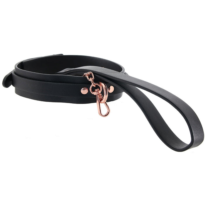 Bondage Couture Collar & Leash in Rose Gold