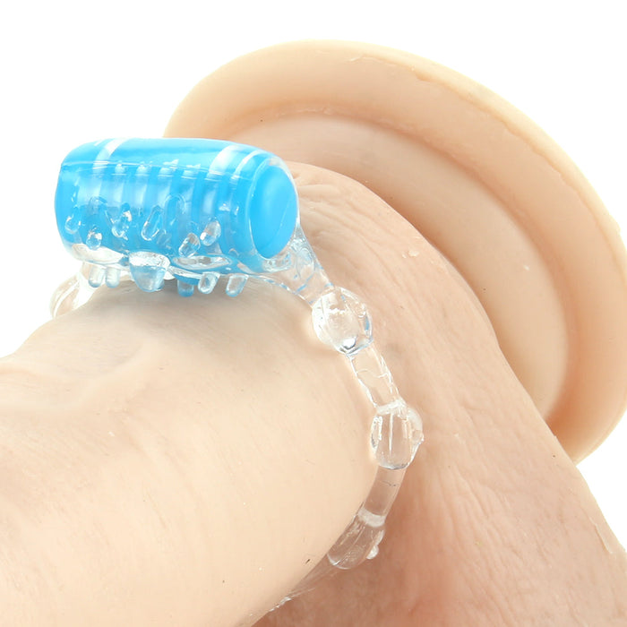 Color Pop Quickie Vibrating Cock Ring in Blue