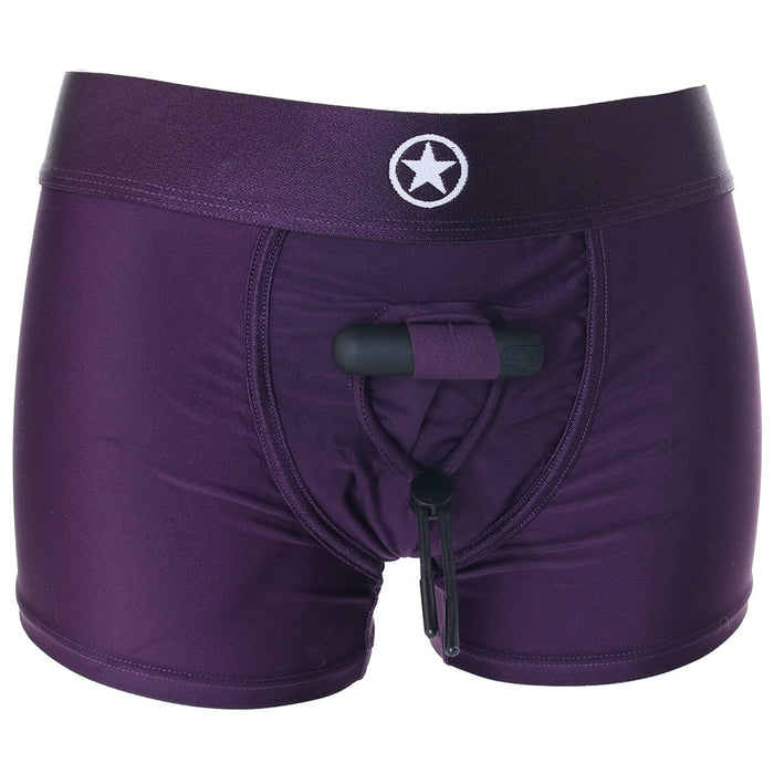 Ouch! Vibrating Purple Strap-on Boxer /S