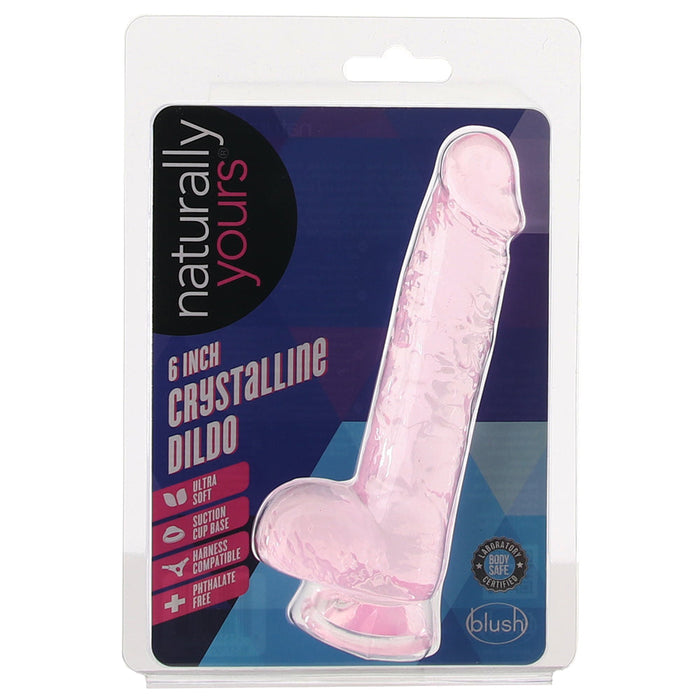 Naturally Yours 6 Inch Crystaline Dildo in Rose