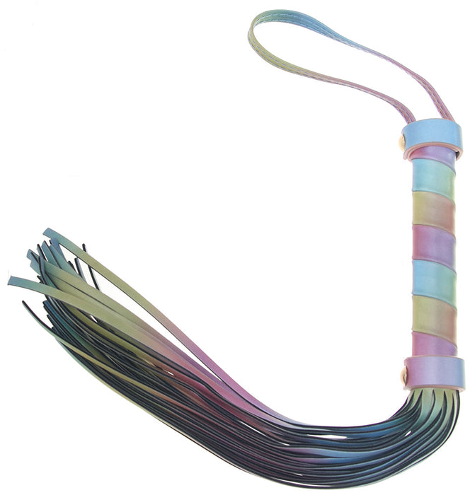 Spectra Bondage Flogger in Rainbow