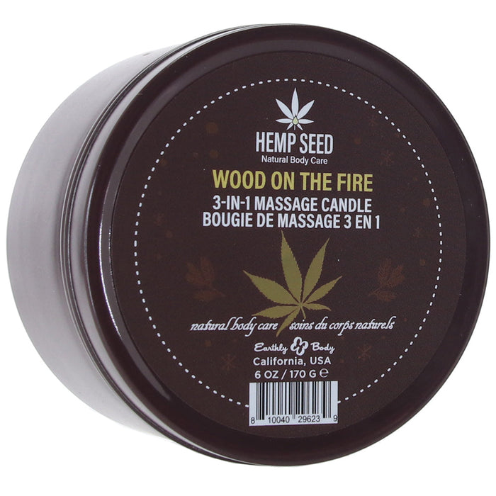 3-in-1 Holiday Massage Candle 6oz in Wood On The Fire