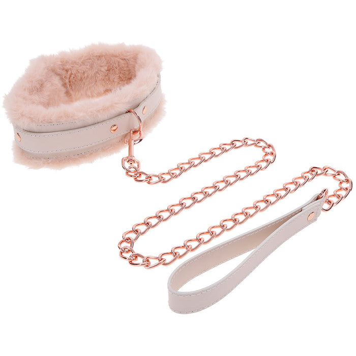 S&M Peaches 'n CreaMe Fur Collar and Leash