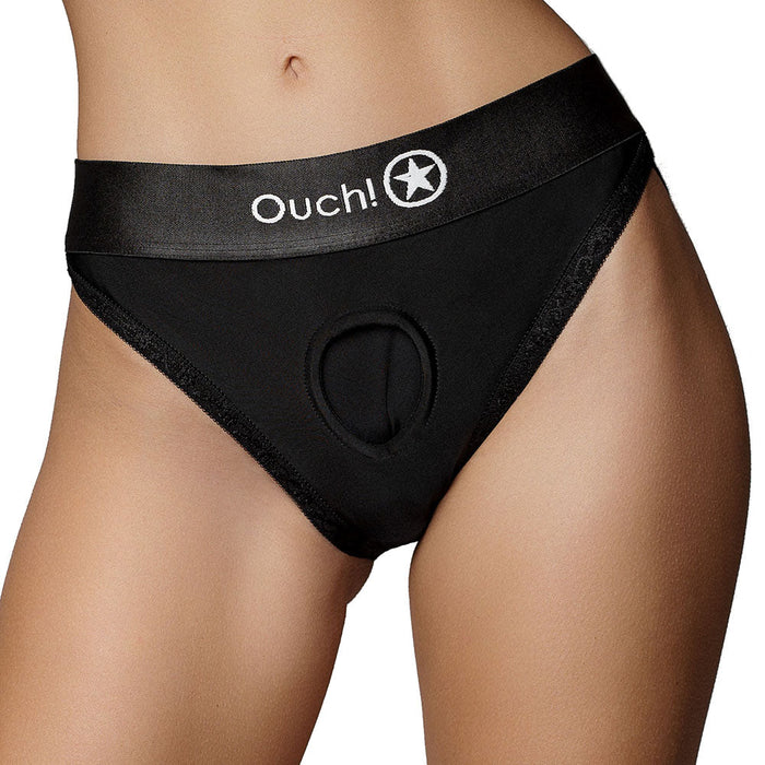 Ouch! Black Vibrating Strap-on Hipster /S