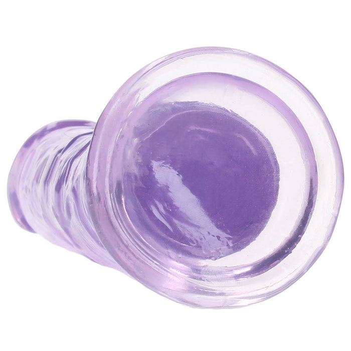 RealRock Crystal Clear Jelly 6 Inch Dildo in Purple