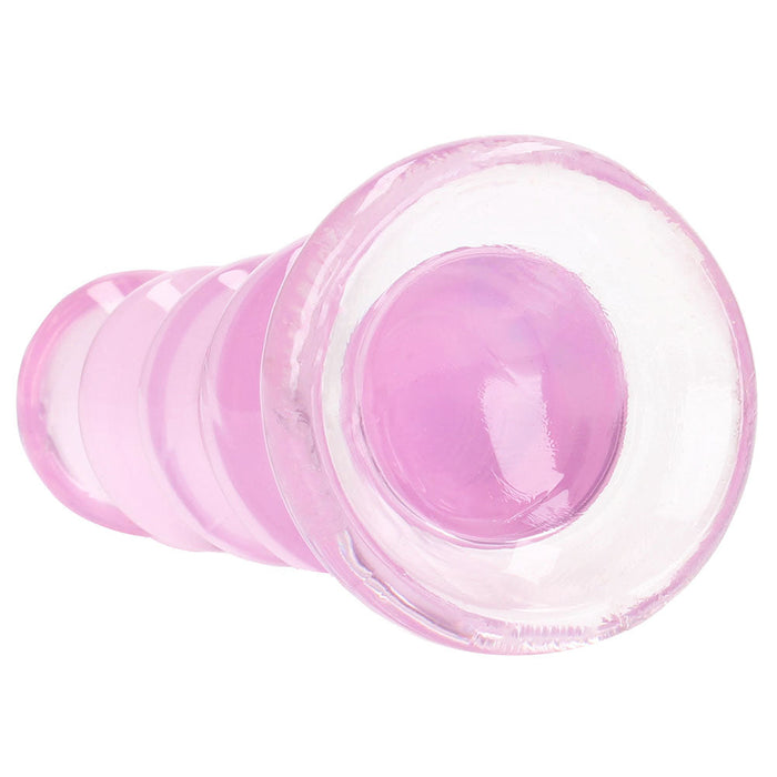 RealRock Crystal Clear Jelly 5.5 Inch Curvy Dildo in Pink