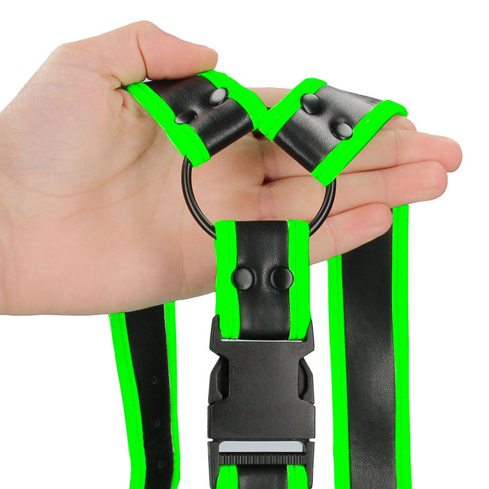 Ouch! Glow In The Dark Bulldog Buckle Harness /M