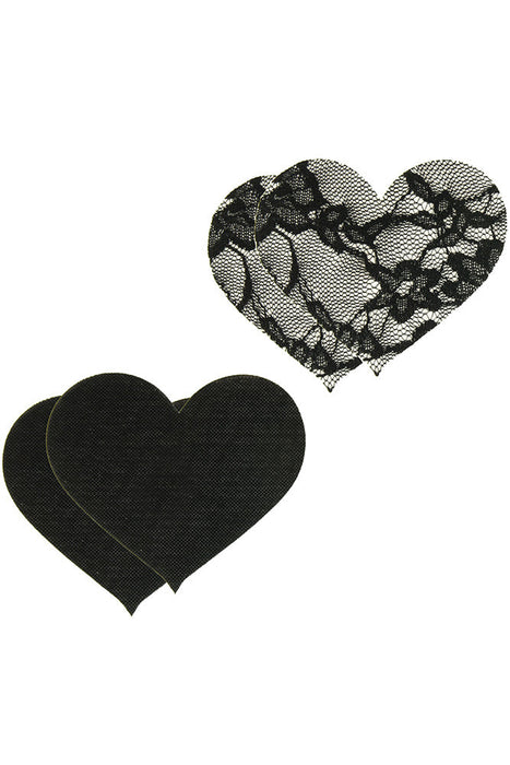 Peekaboos Satin & Lace Heart Pasties