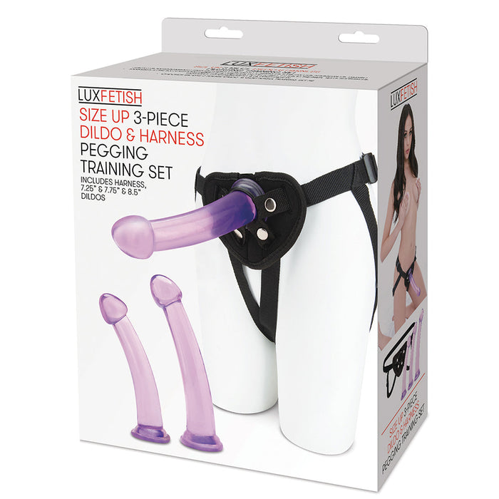 Lux Fetish Size Up Dildo and Harness Set