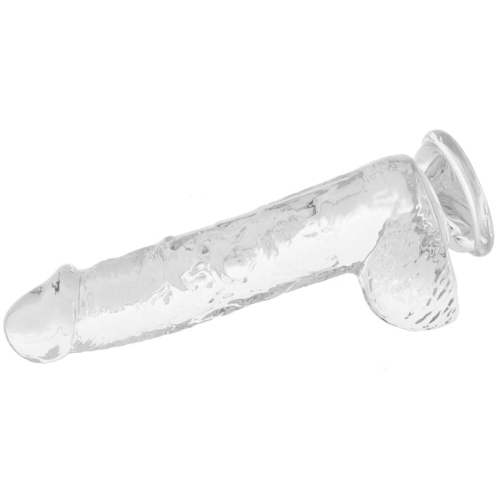 RealRock 6 Inch Realistic Ballsy Dildo in Crystal Clear