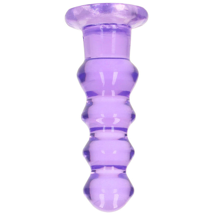 RealRock Crystal Clear Jelly 5.5 Inch Curvy Dildo in Purple