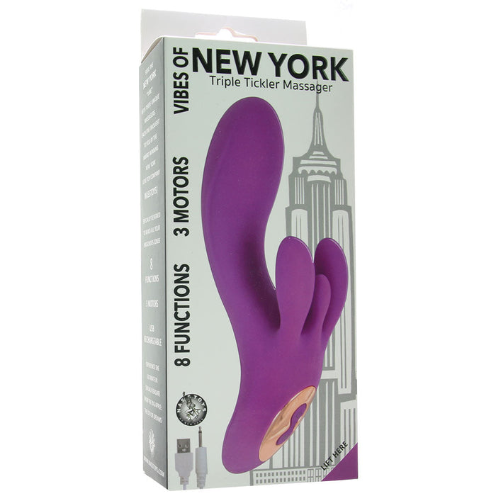 Vibes of New York Triple Tickler Massager Vibe in Purple