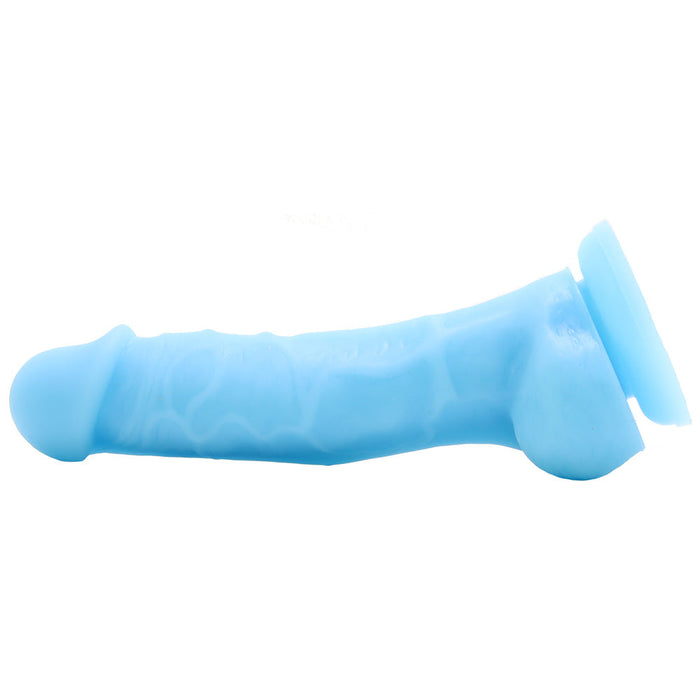 Firefly 5 Inch Pleasures Glowing Silicone Dildo in Blue