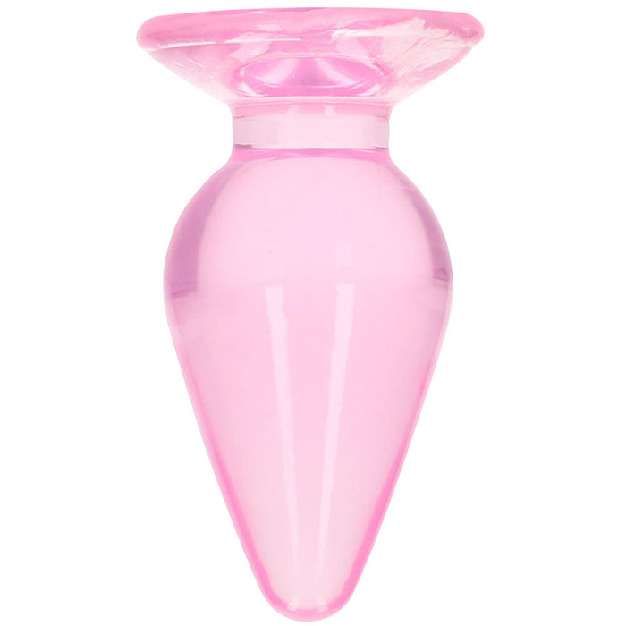 RealRock Crystal Clear Jelly 3.5 Inch Butt Plug in Pink