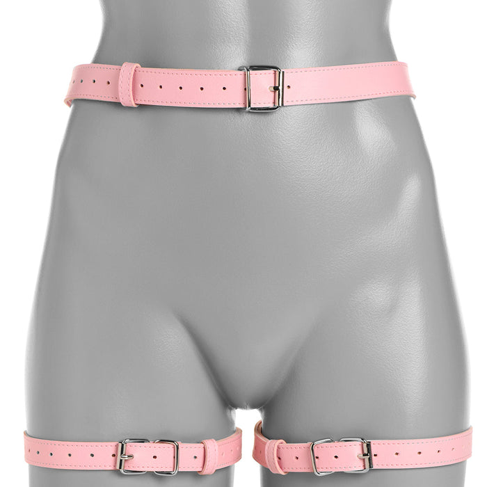 Strict Bondage Harness with Bows OSXL in Pink