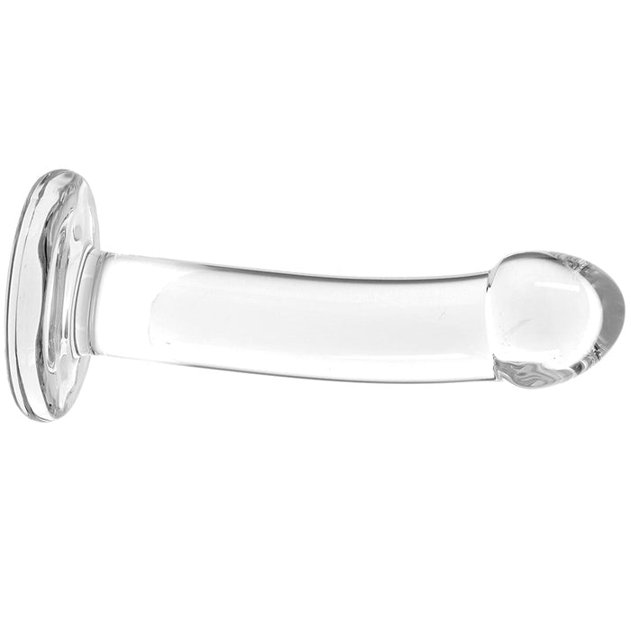 Blown Basic Curve 6 Inch Glass Dildo in Clear