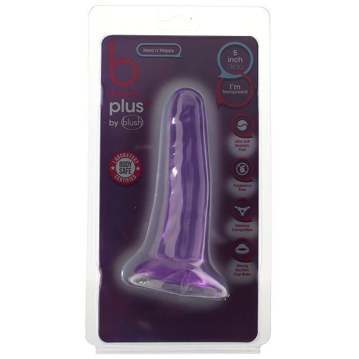 B Yours Plus Hard n’ Happy 5 Inch Jelly Dildo in Purple