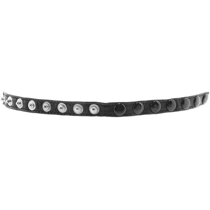 Leather Single Multi Snap Strap Cock Ring in Black