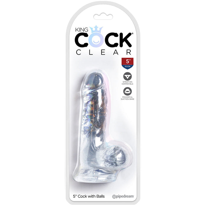 King Cock 5 Inch Ballsy Dildo in Clear