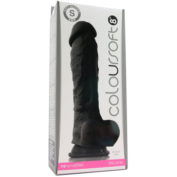 ColourSoft 8 Inch Silicone Dildo in Black