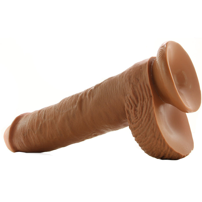 King Cock 10" Cock with Balls in Tan