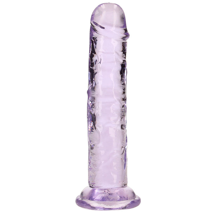 RealRock Crystal Clear Jelly 6 Inch Dildo in Purple