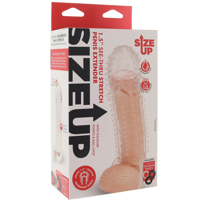 Size Up 1.5 Inch Pleasure Points Extender in Clear