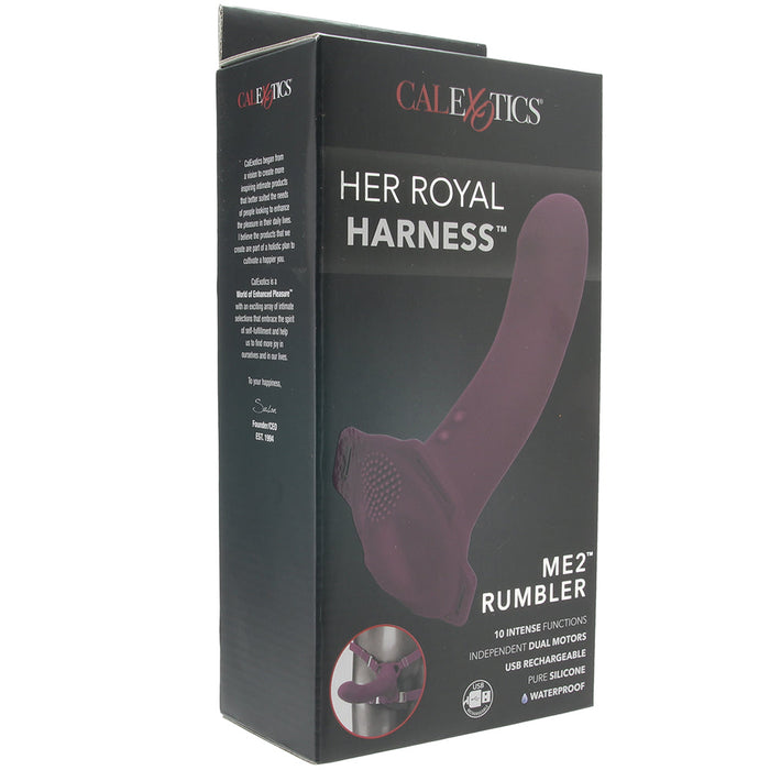 ME2 Rumbler Vibrating Silicone Strap-On in Purple