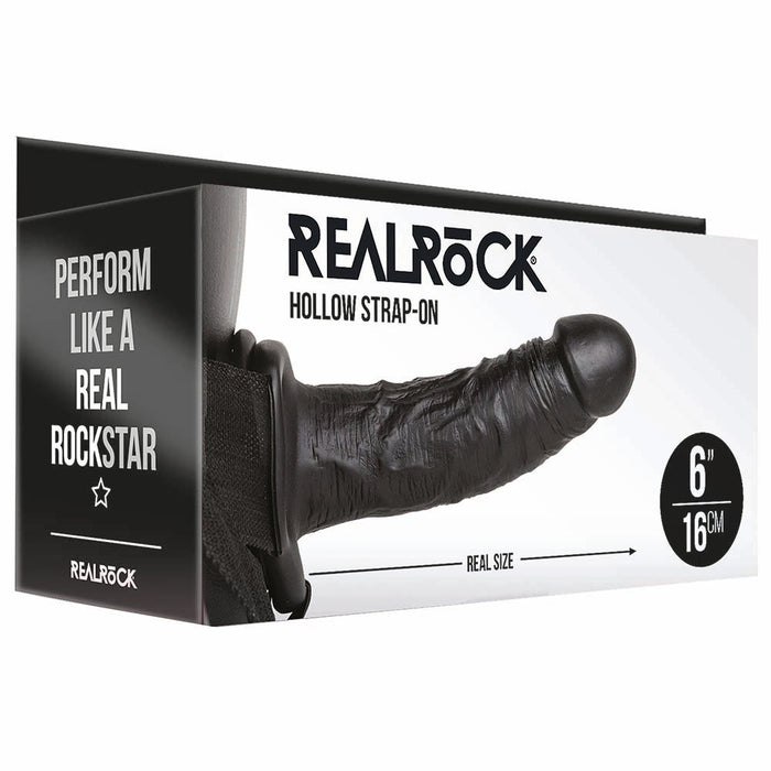 Real Rock Hollow 6 Inch Strap-On in Black