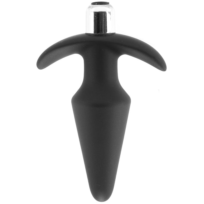 Luxe Discover Vibrating Silicone Butt Plug in Black