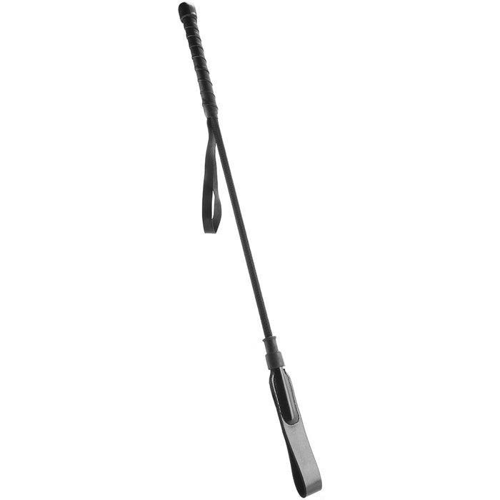 Short Riding Crop with Slim Tip in Black