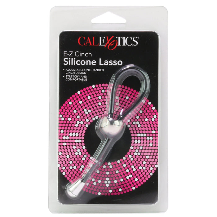 E-Z Cinch Silicone Lasso Cock Ring in Black