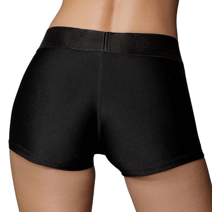 Ouch! Black Vibrating Strap-on Boxer in XS/S