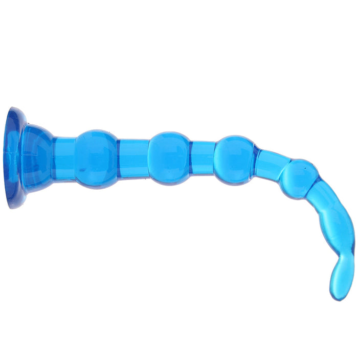 Blue Line 8.5 Inch Anal Beads With Suction Base